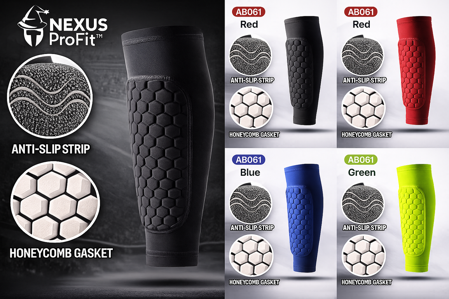 Espinilleras NexusProFit™ con Manga de Compresión – Protección Deportiva